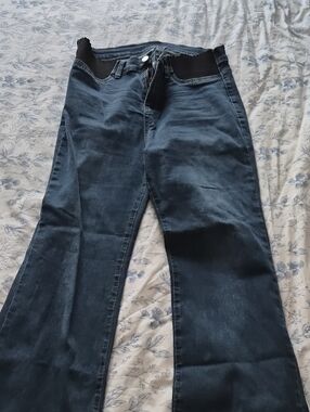 Dark Blue Maternity Stretch Bootcut Jeans